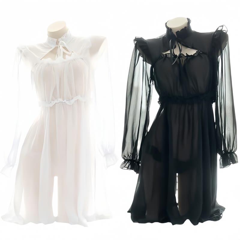 See-through Hollow Out Lace-up Nightdress