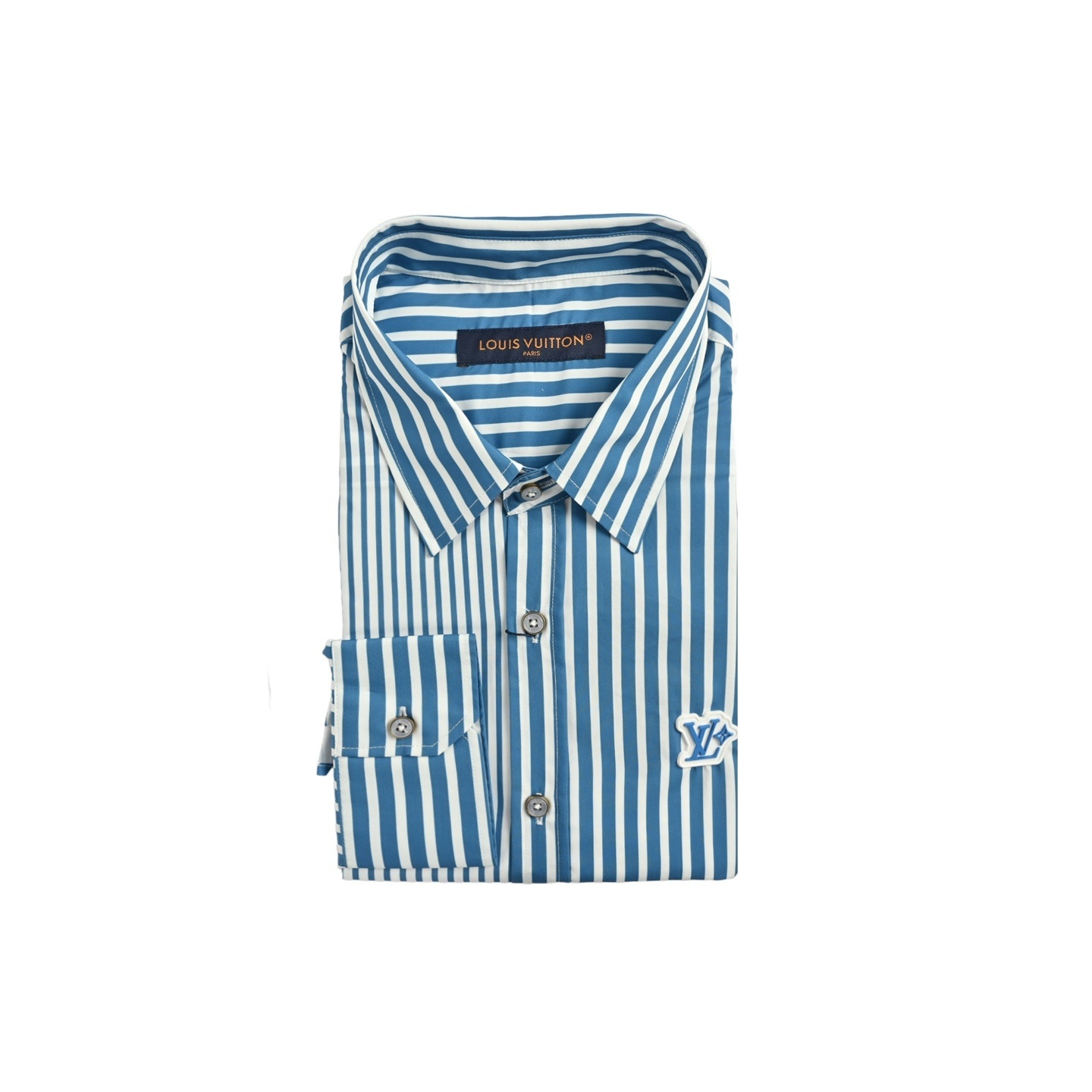 Louis Vuitton 25Fw striped patchwork shirt