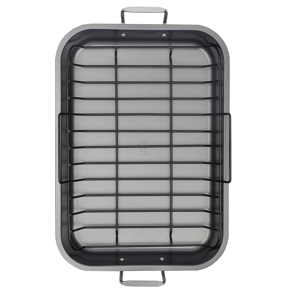 Baker..s Secret Enhanced 20-inch x 14-inch Non-Stick Steel Roaster Pan with Rack