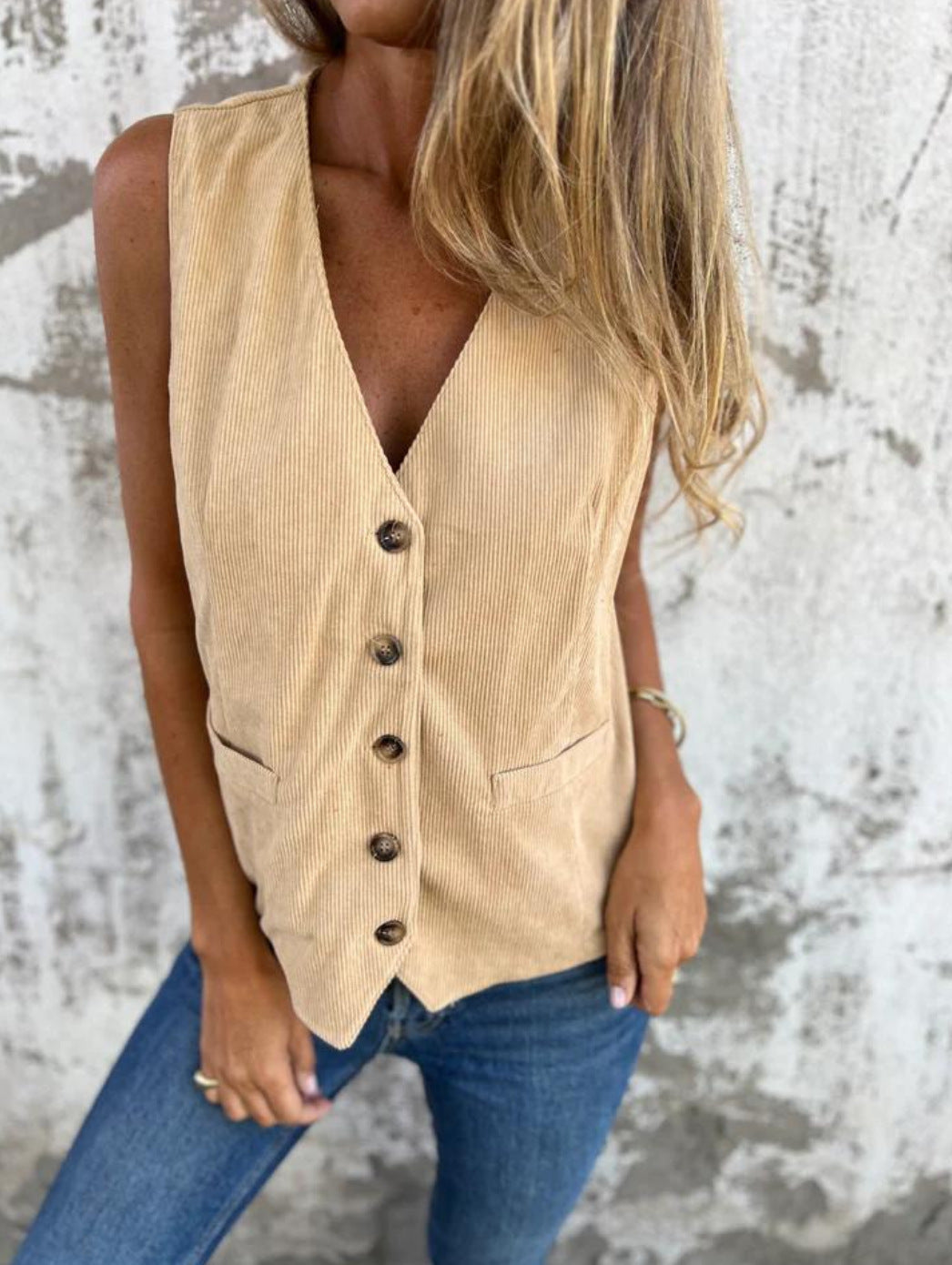 Solid Color Sleeveless Casual Vest Top