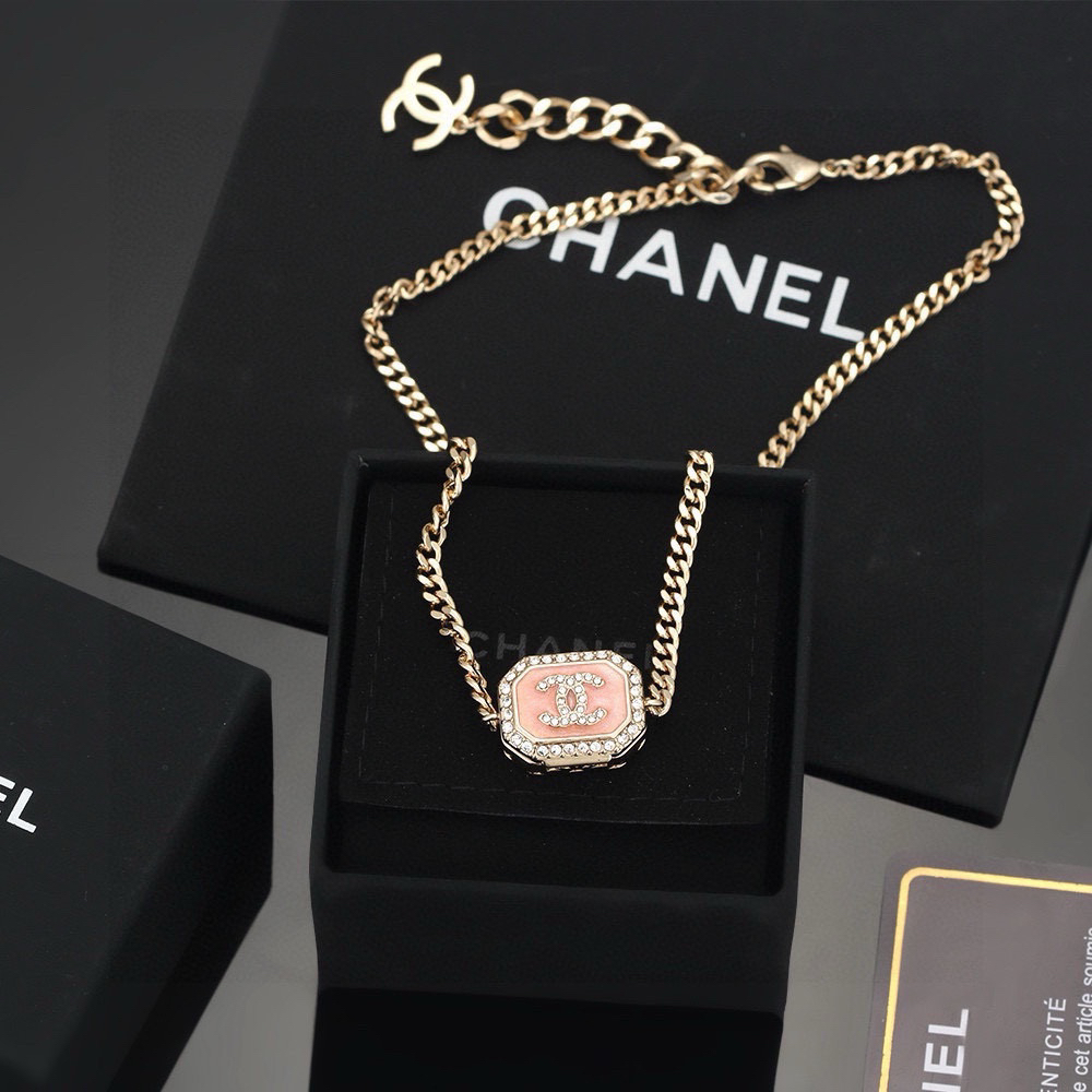 Chanel Pink Box Necklace