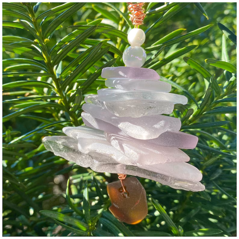 sea glass tree ornament