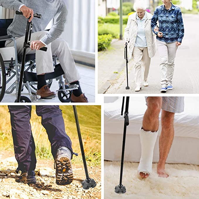 (🔥Last Day Promotion-SAVE 50% OFF)-Aluminum Alloy With LED Light Non-Slip Height Adjustable Foldable Walking Stick-BUY 2 GET 10% OFF & FREE SHIPPING