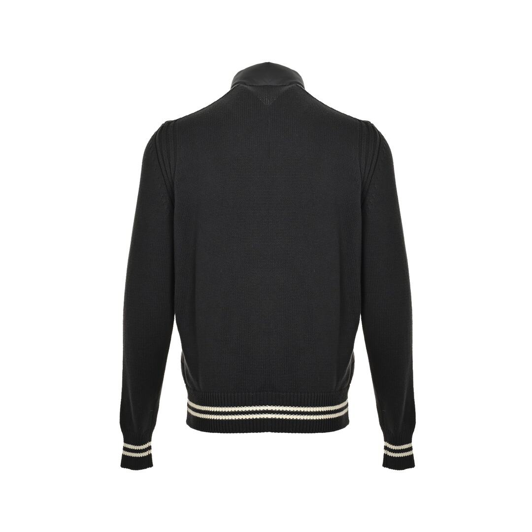 Moncler patchwork wool sleeves stand collar thin velvet down jacket