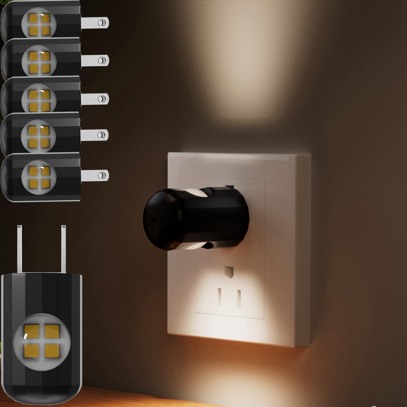 🔥On Sale🔥6 Pack LED Night Light - Plug-in Wall Outlet Light with Sensor Dusk to Dawn