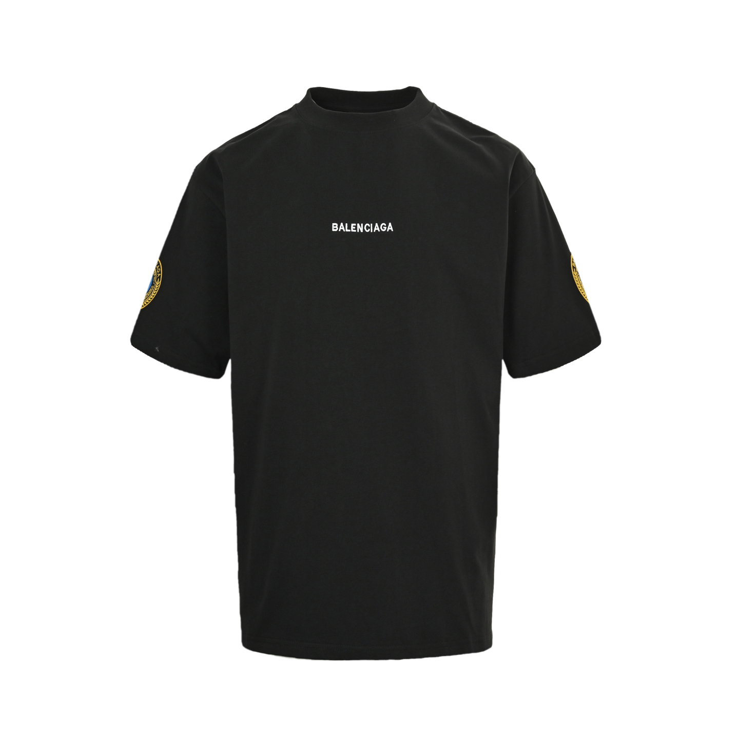 Balenciaga 25ss embroidered letter badge short sleeve