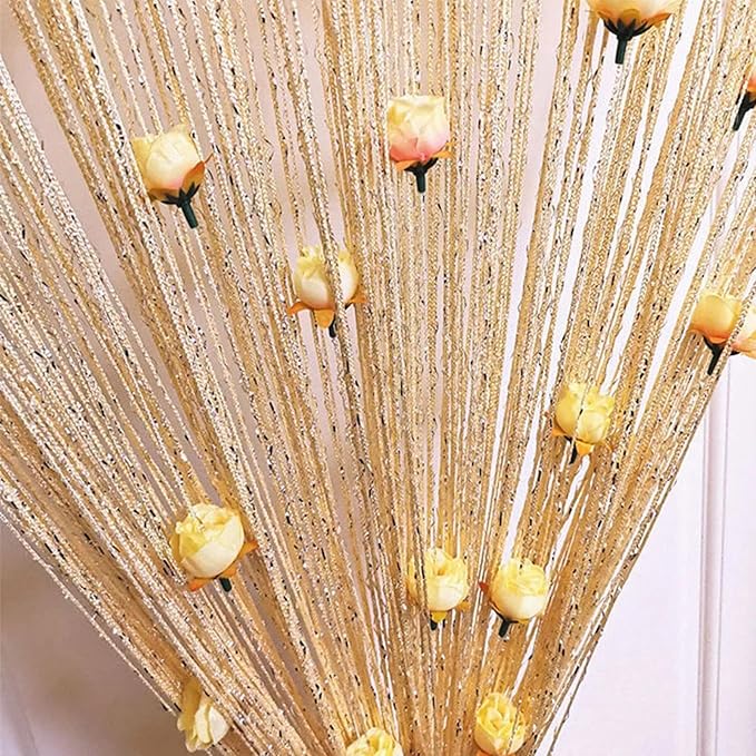 🌹🚪Sparkling Rose Flower String Curtain（2m/78.74