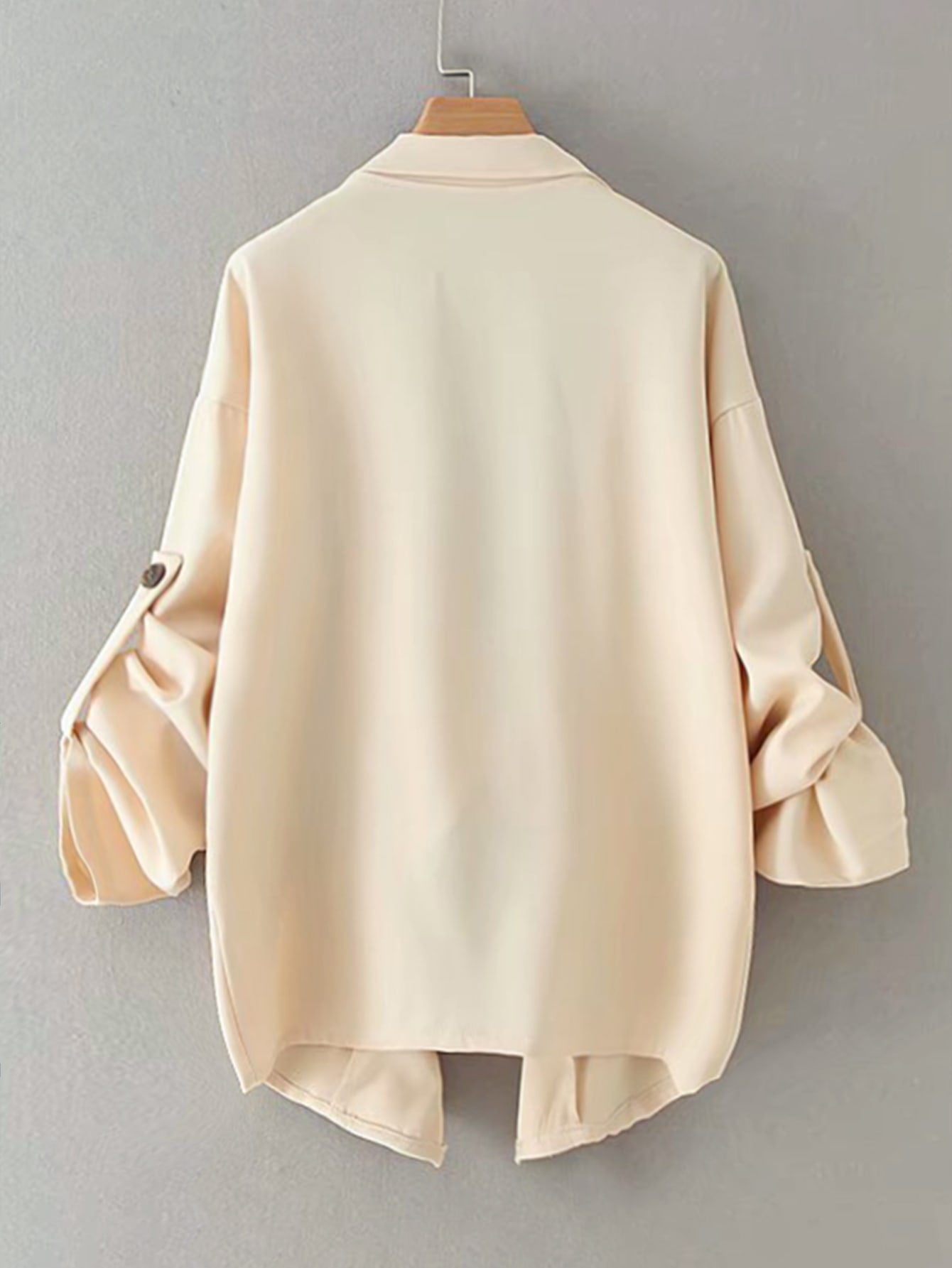 Open Front Roll Up Sleeve Outerwear