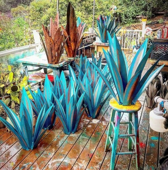 🔥Last Day 50% OFF🔥HandMade Painted Metal Century Plant🔥Buy 2 save 10% & Free Shiping