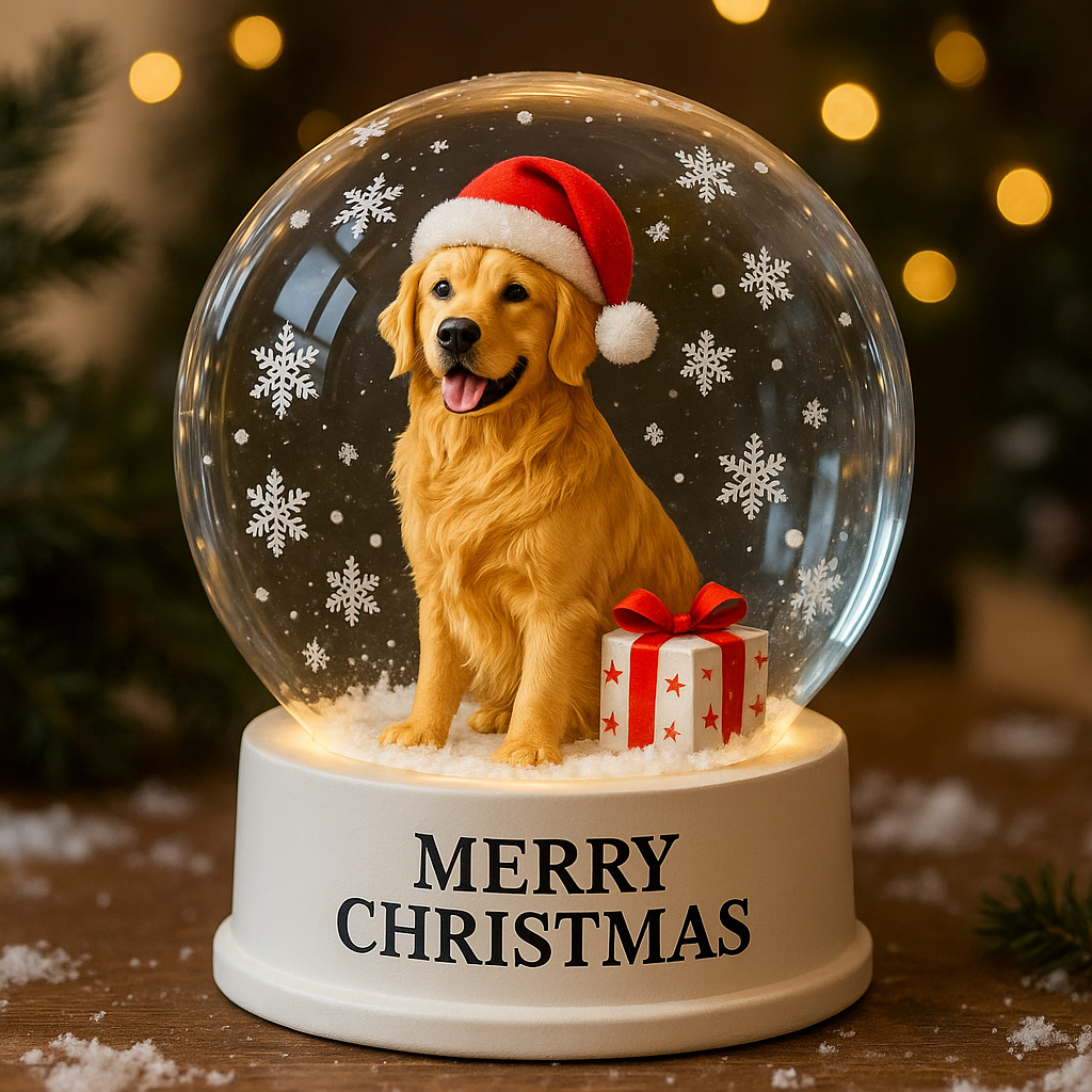 Holiday Puppy Snow Globe – Christmas Edition 🎁