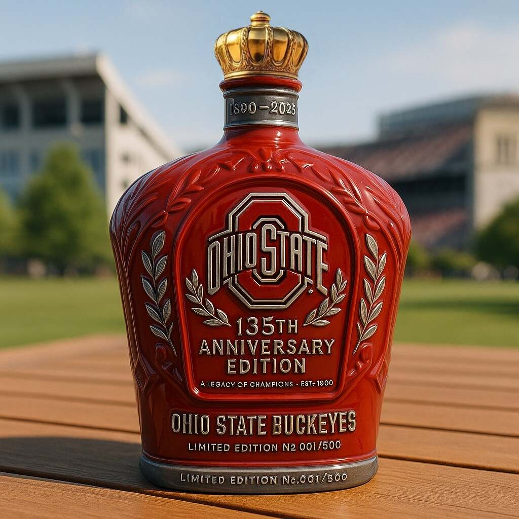 Ohio State Buckeyes 135th Anniversary Whiskey Bottle