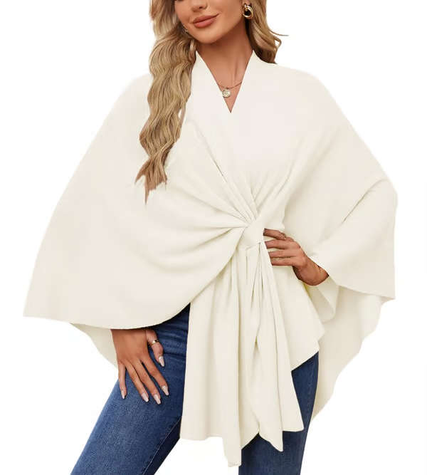 Elegant Shawl Wraps Soft Open Front Poncho Sweater (Buy 2 Free Shipping)