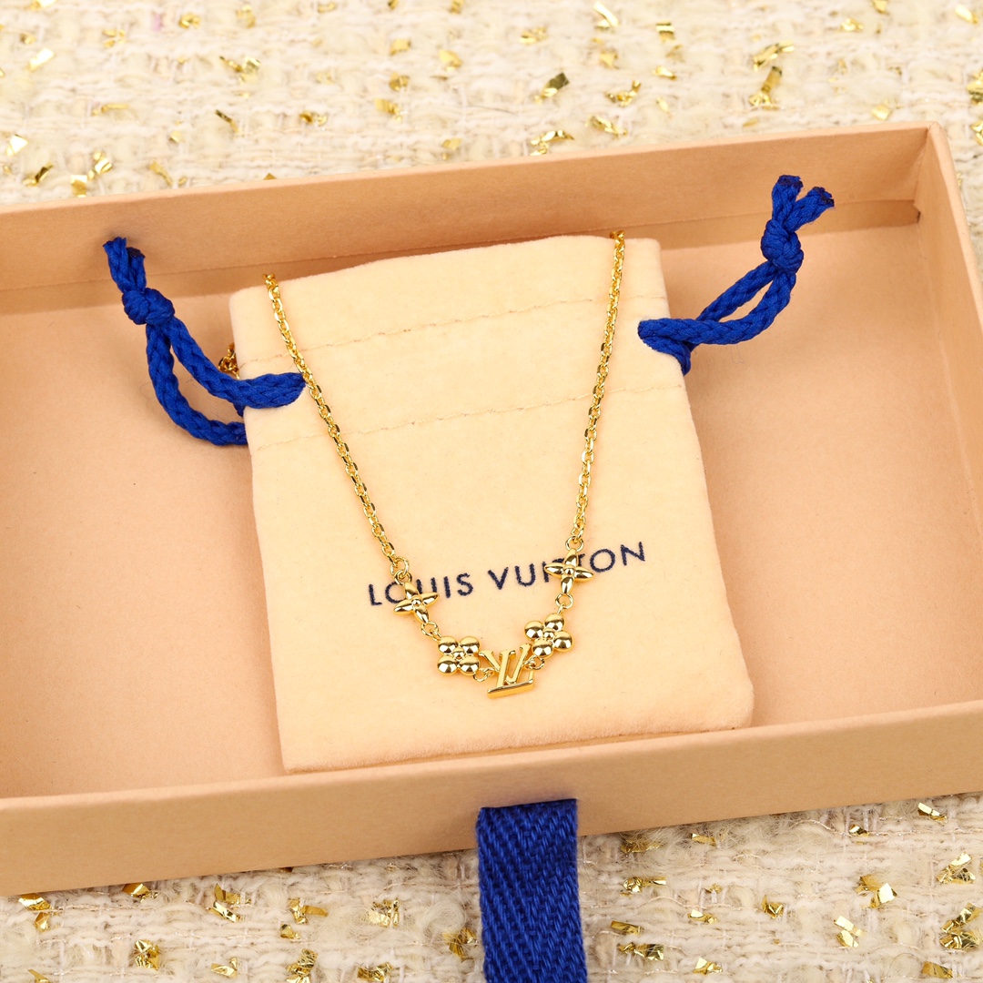 Louis Vuitton floral logo necklace