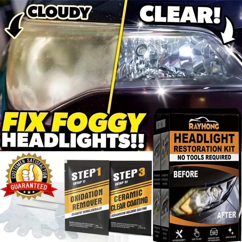 Car Headlamp Lens Cleaning Kit