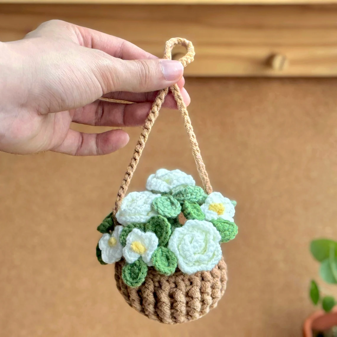 🔥Last Day 49% OFF🔥Hand embroidered flower basket hanging crochet🪴