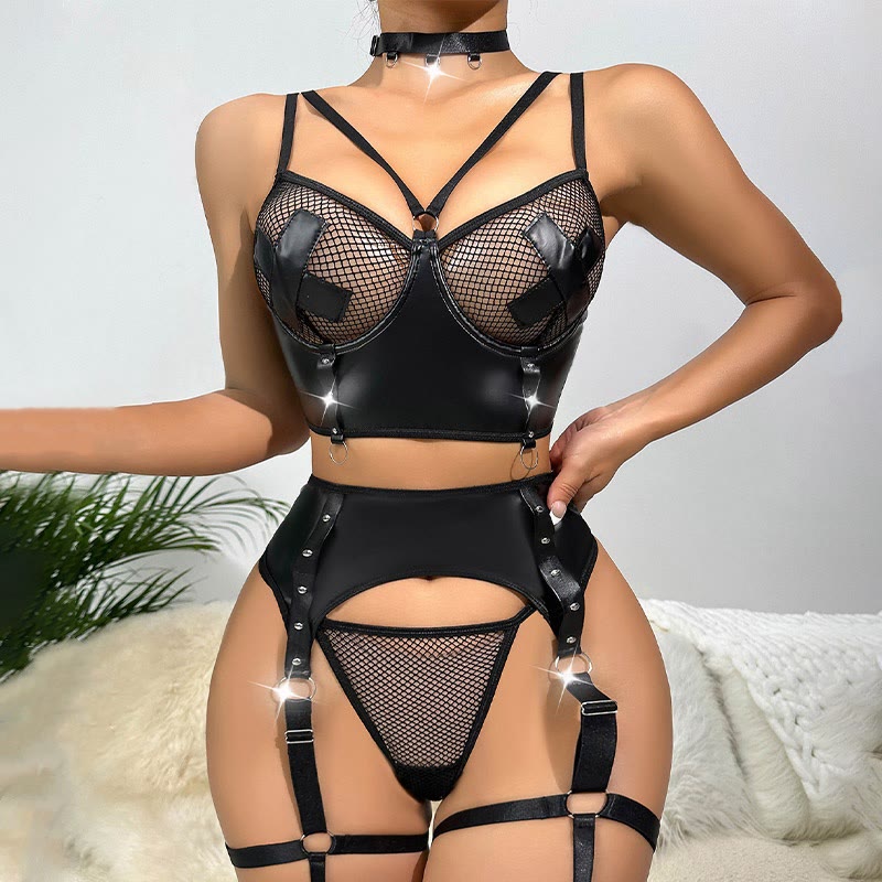 Sexy Hollow Out See-through Lingerie Set