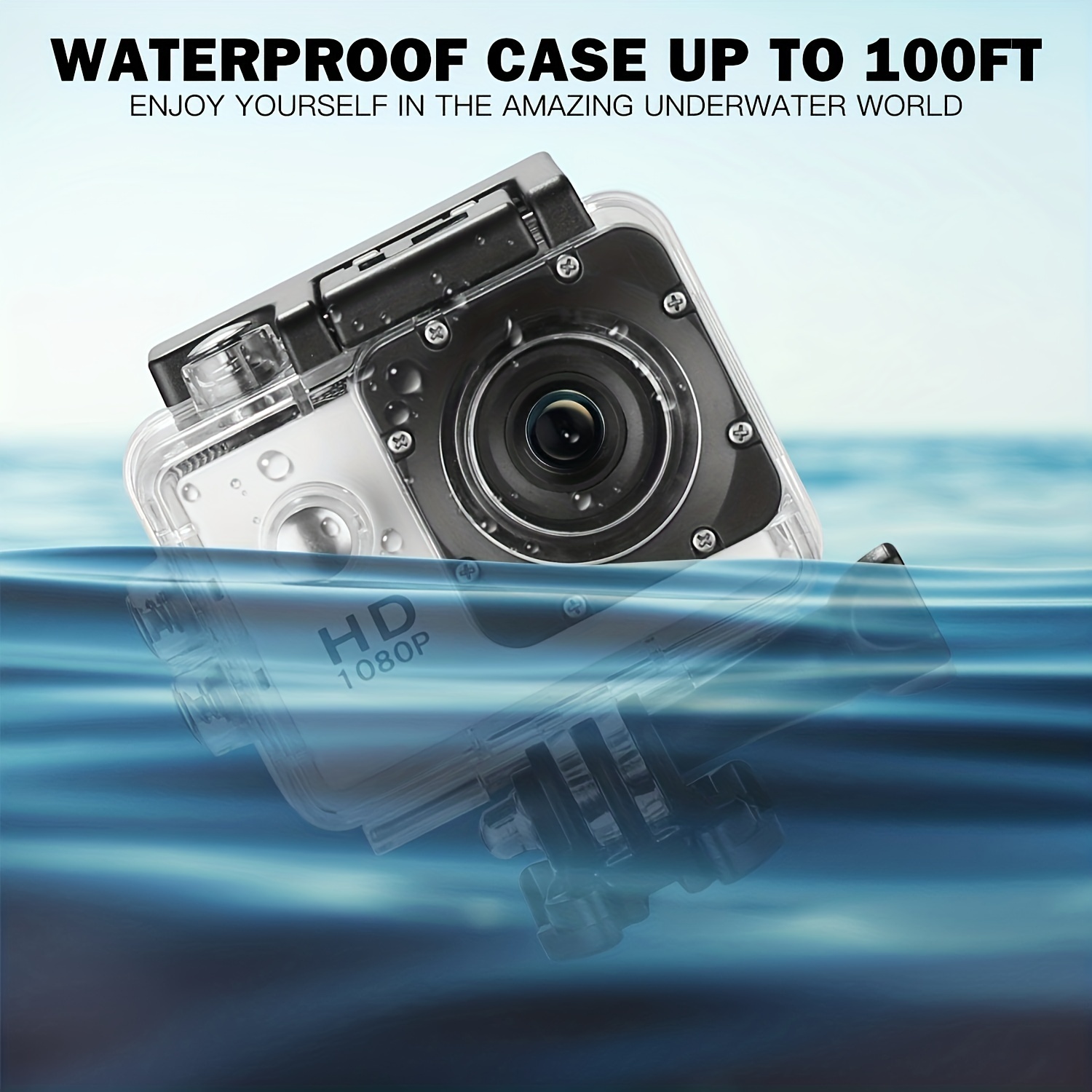 Action Camera (Built In 900 MA Battery) Action Camera Ultra HD Underwater Camera 140 Degree Wide-angle Lens 1181.1 Inch Waterproof Action Camera WIFI Camera For Thanksgiving Christmas (two Options: With Card And Without Card)