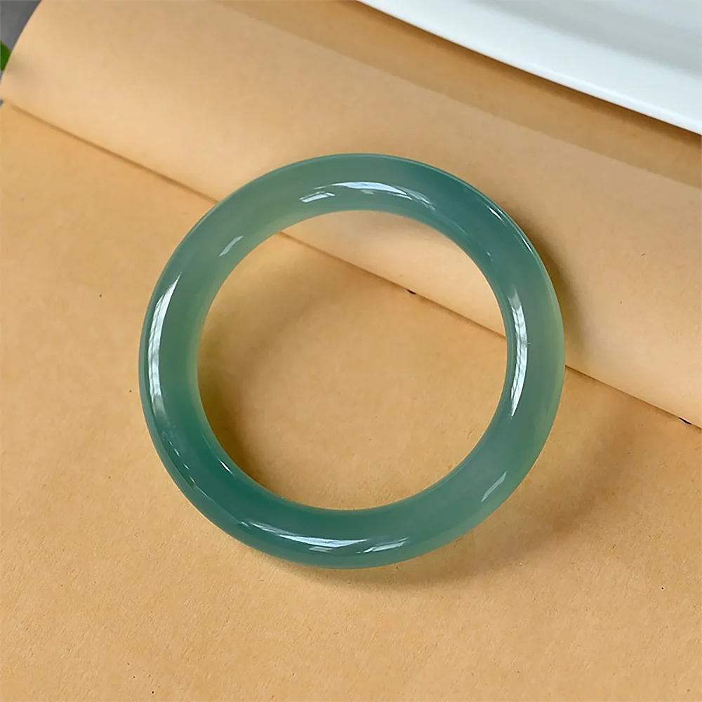 Natural Ice Jade Bracelet For Women Elegant Fine Jewelry Round Chalcedony Agate Bangle Fashion Accessories Gifts Free Shipping