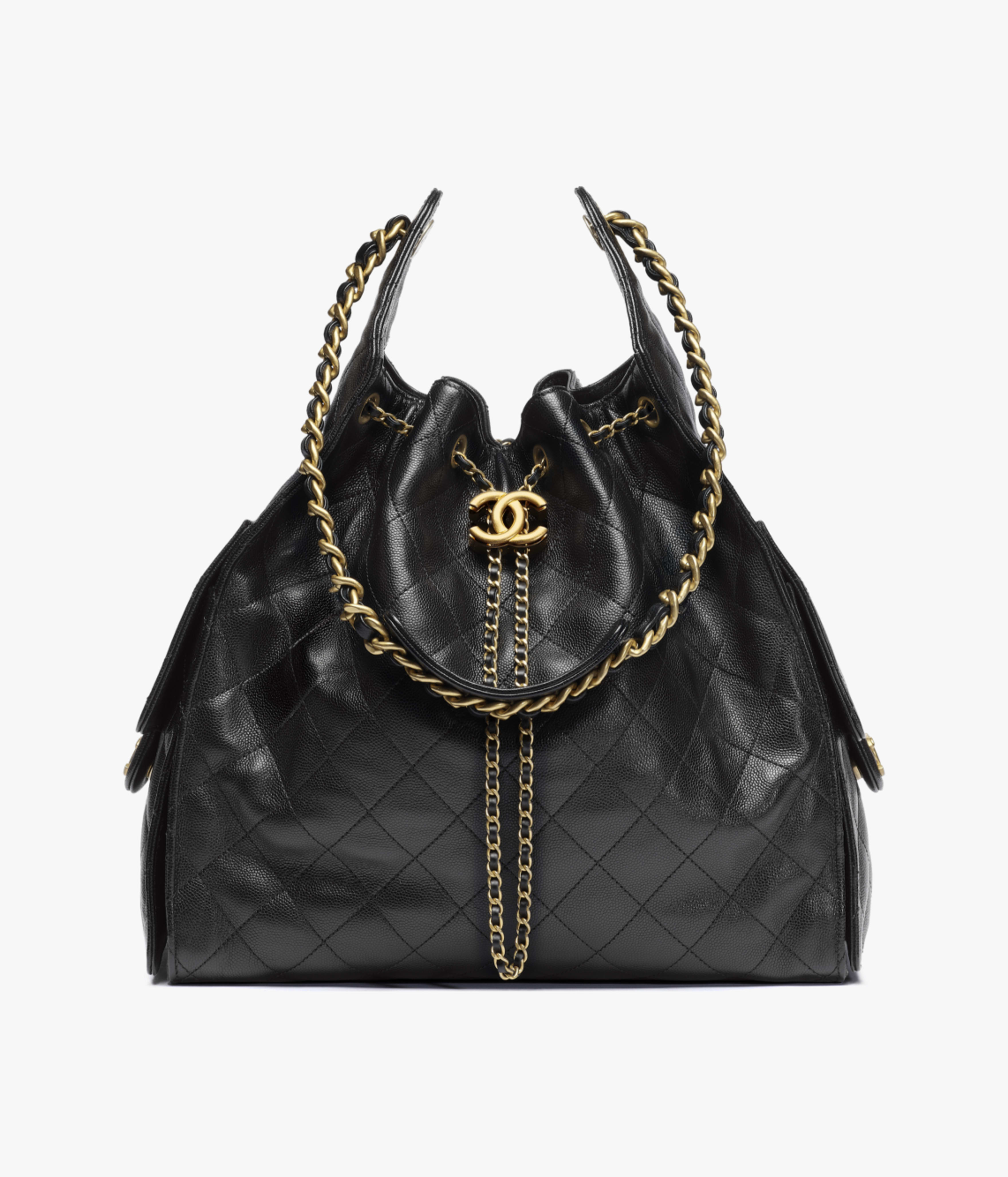 CHANEL 25 Medium Handbag Grained Calfskin & Gold-Tone Metal Black AS5311-B20304-94305