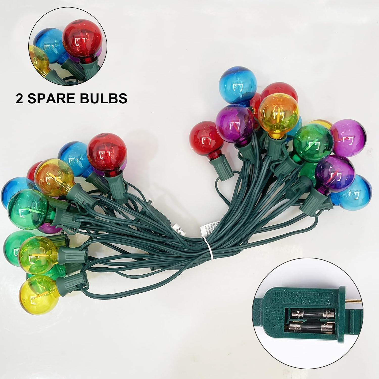 🏆Limited Sale⚡Almost Gone🔥25Ft G40 LED Outdoor Globe Multicolor String Lights