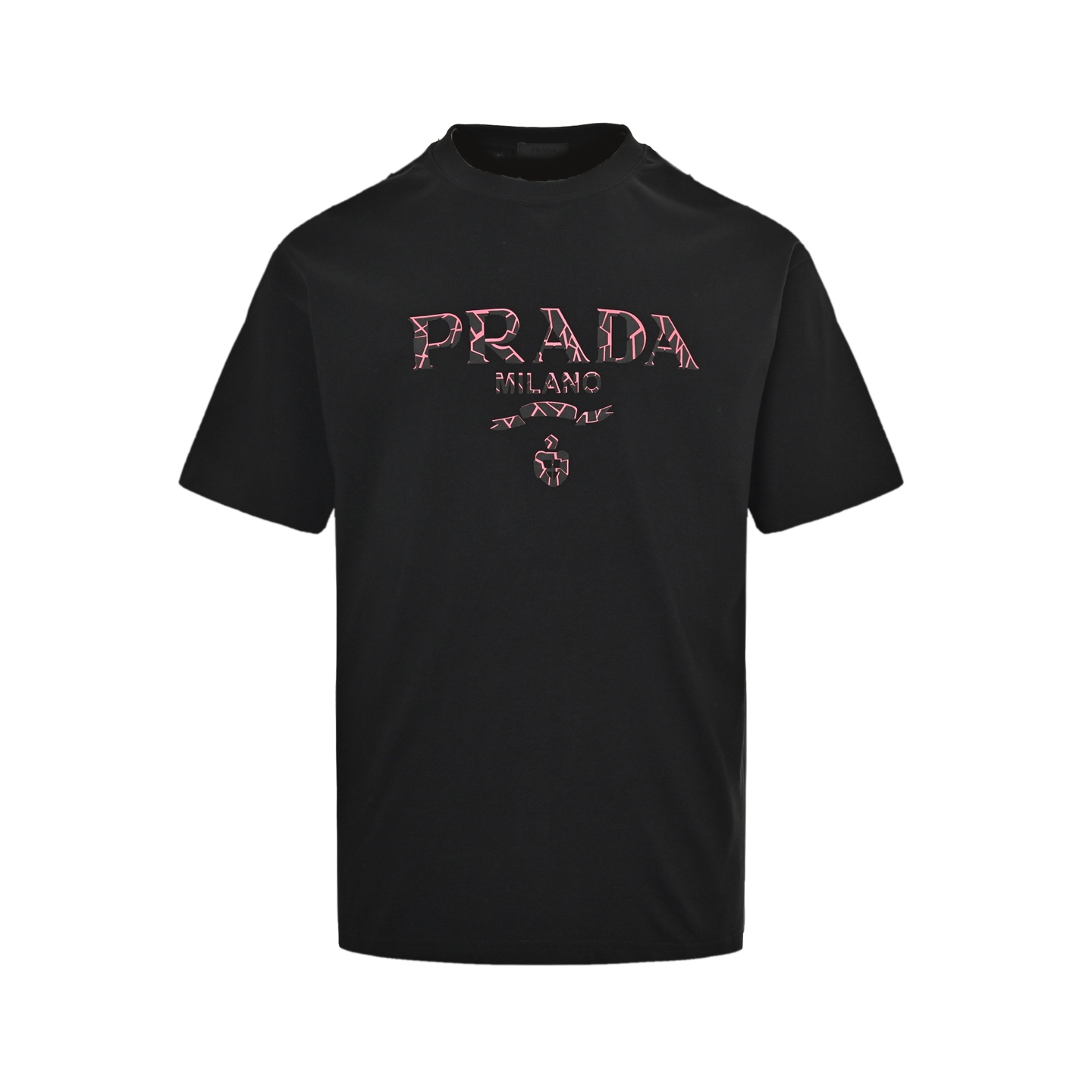 Prada 25ss cracked logo print short sleeves