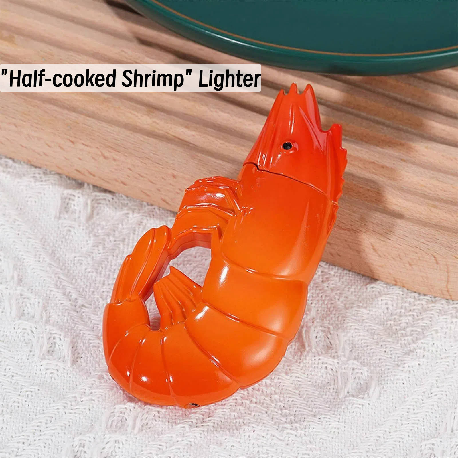 🔥Hot Sale-49% OFF🔥💖🎁Blue flame windproof brand new unique personality shrimp shaped lighter🦐🦐 (can be filled with butane gas)