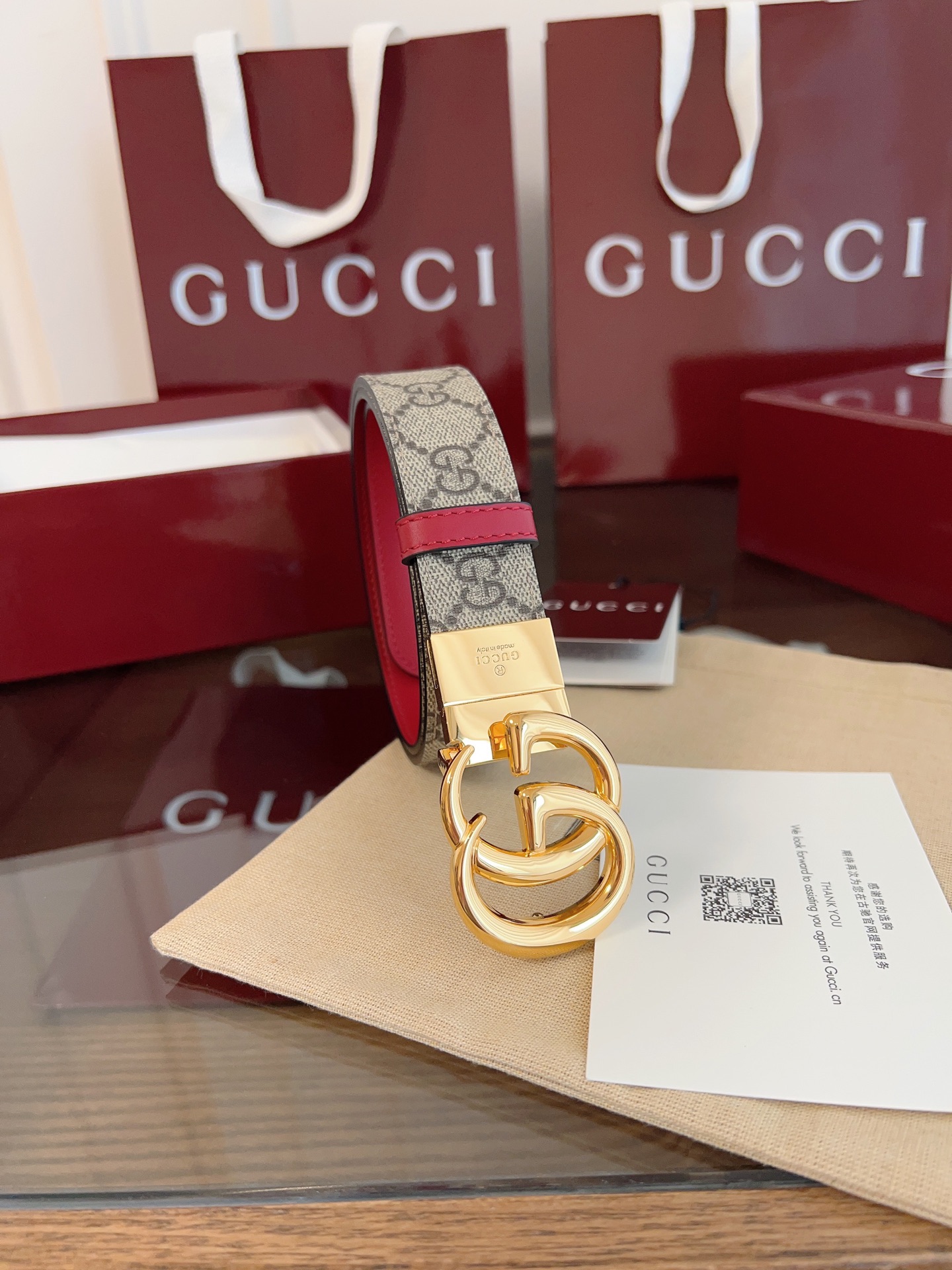 Gucci 2025 new double G buckle leather belt width 3.0cm