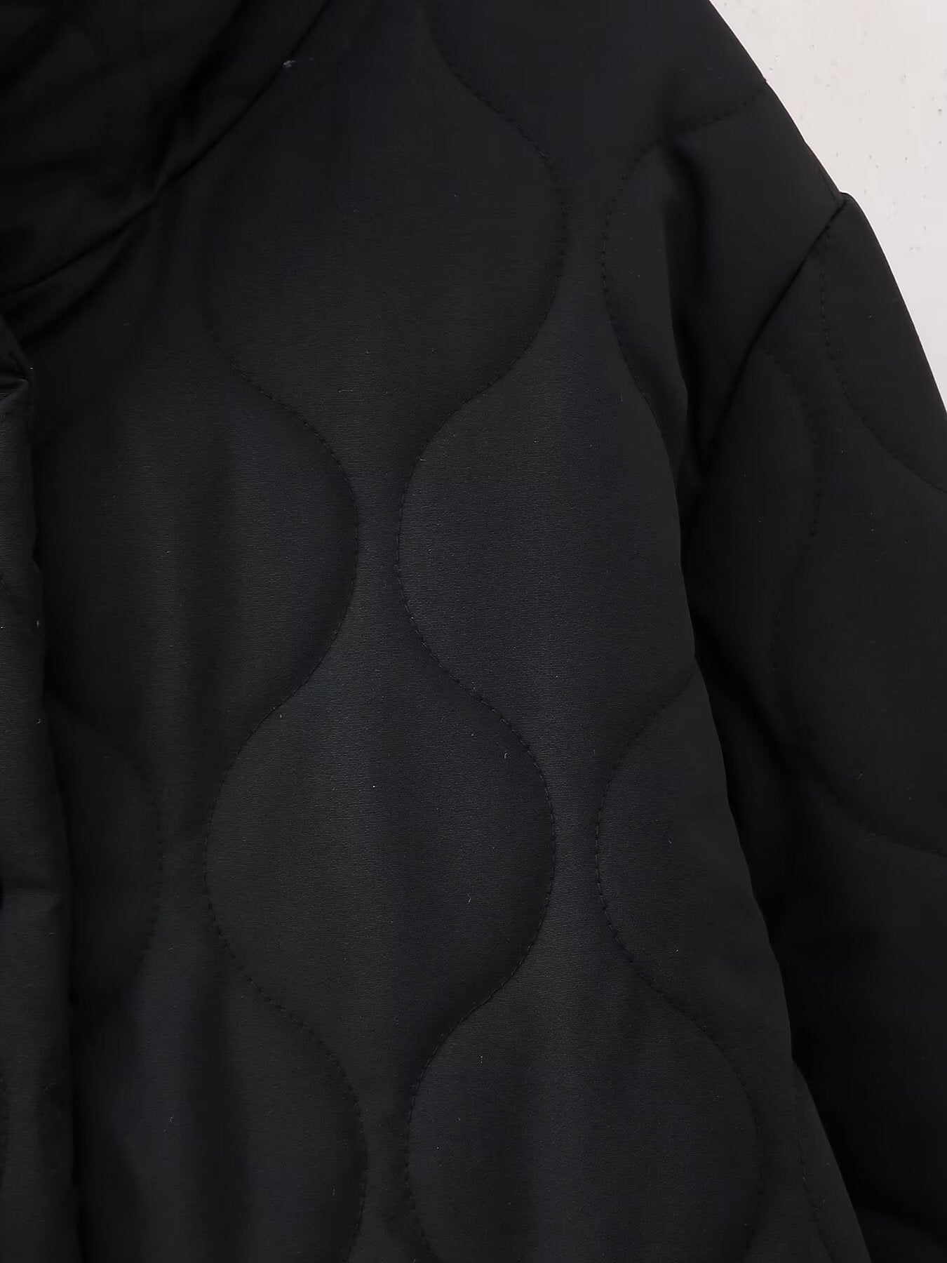 Spring Women Clothing Bowknot Pocket Decoration Stand up Collar Cotton Padded Coat