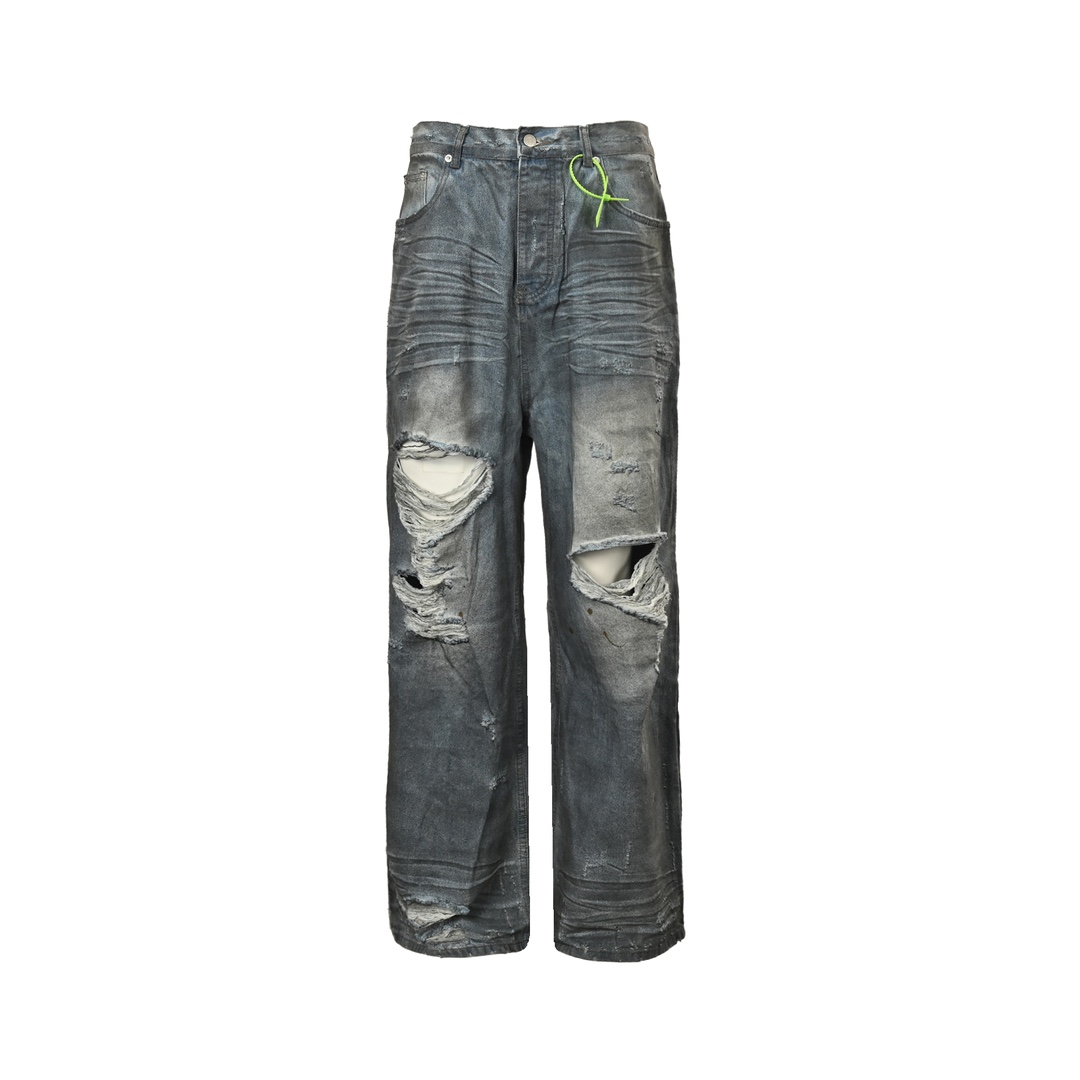 Balenciaga Hidden Dye Dirty Ripped Jeans