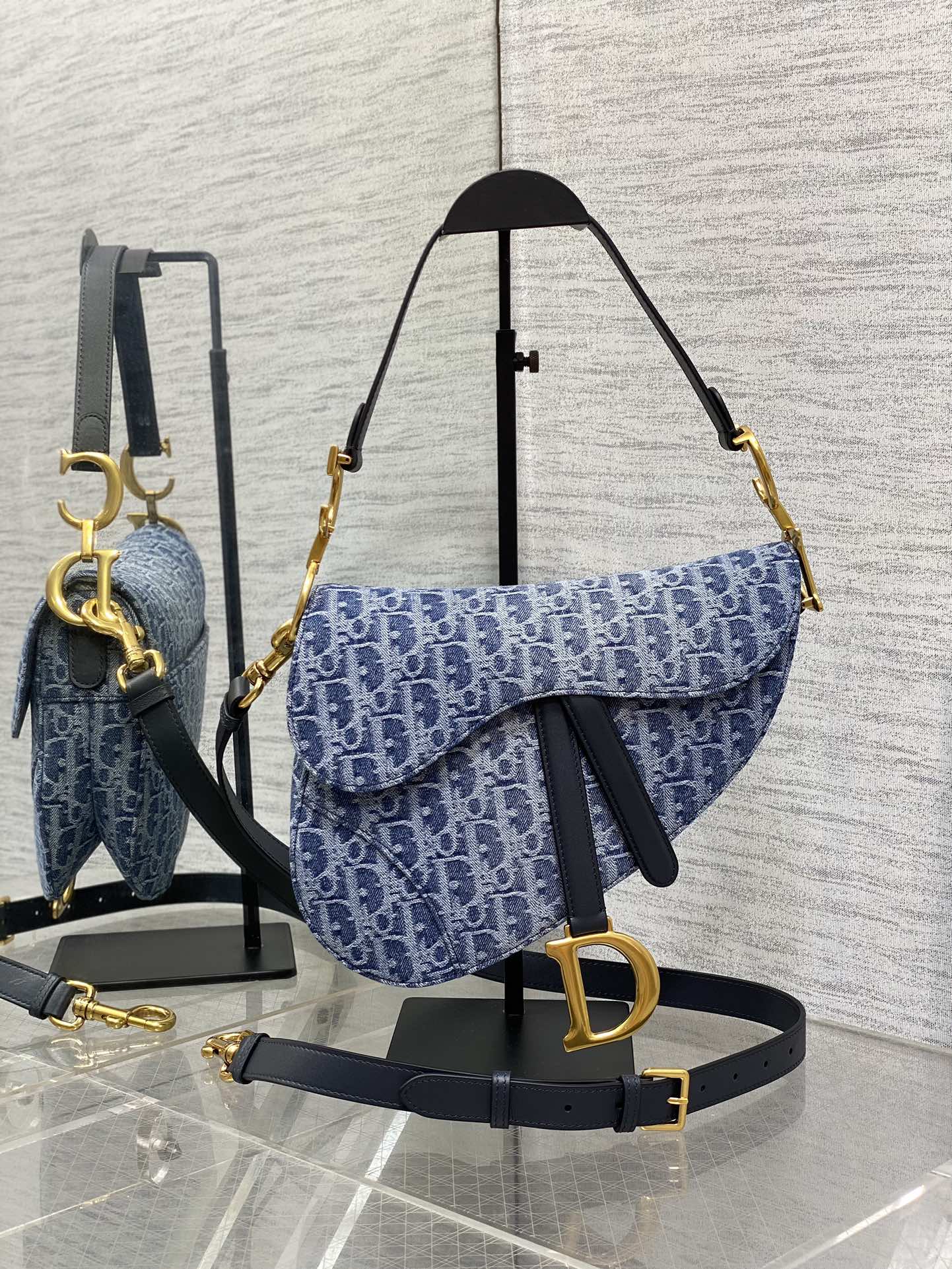 Dior Saddle Denim Collection Saddle Bag