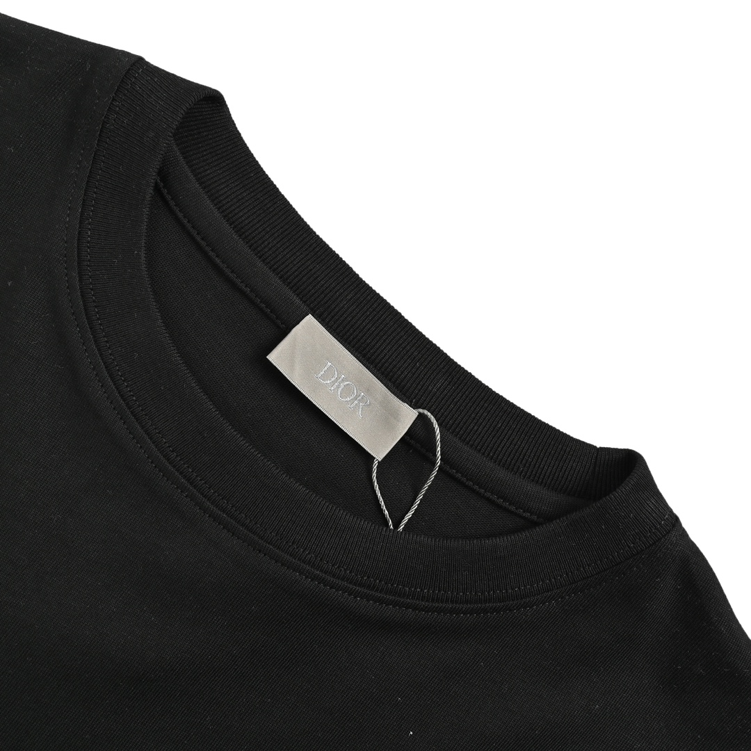 Dior 24ss gold thread embroidered CD short sleeve