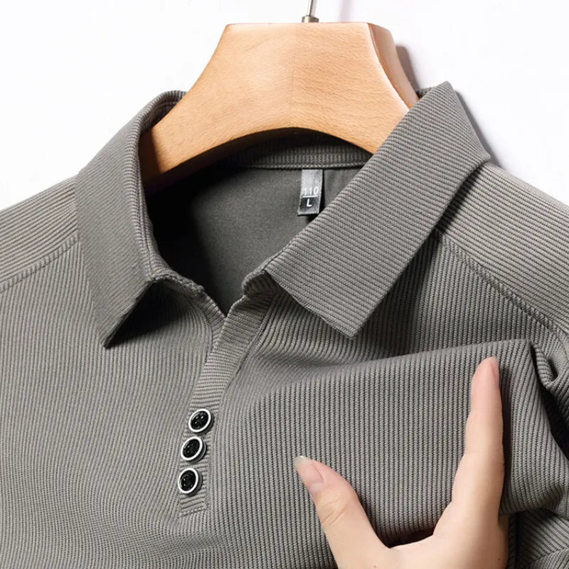 Edward Premium Long Sleeve Waffle Polo