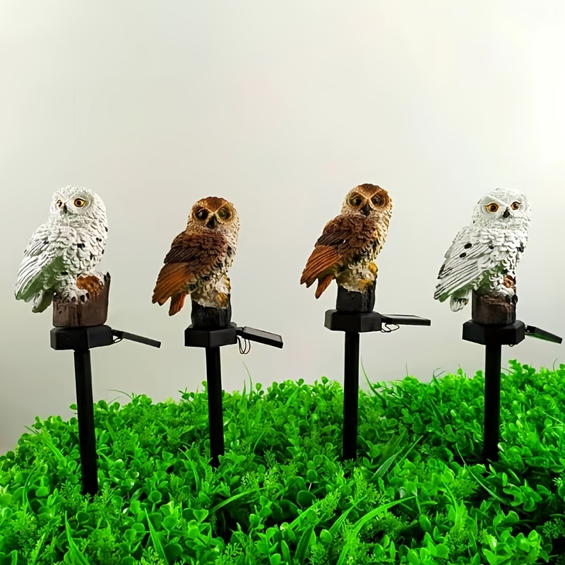 Owl Solar LED Lights, Solar Garden Lights Outdoor Decor, Resin Garden Waterproof Decorations