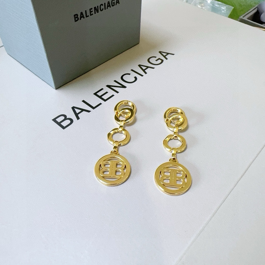 Balenciaga BB hoop pendant earrings