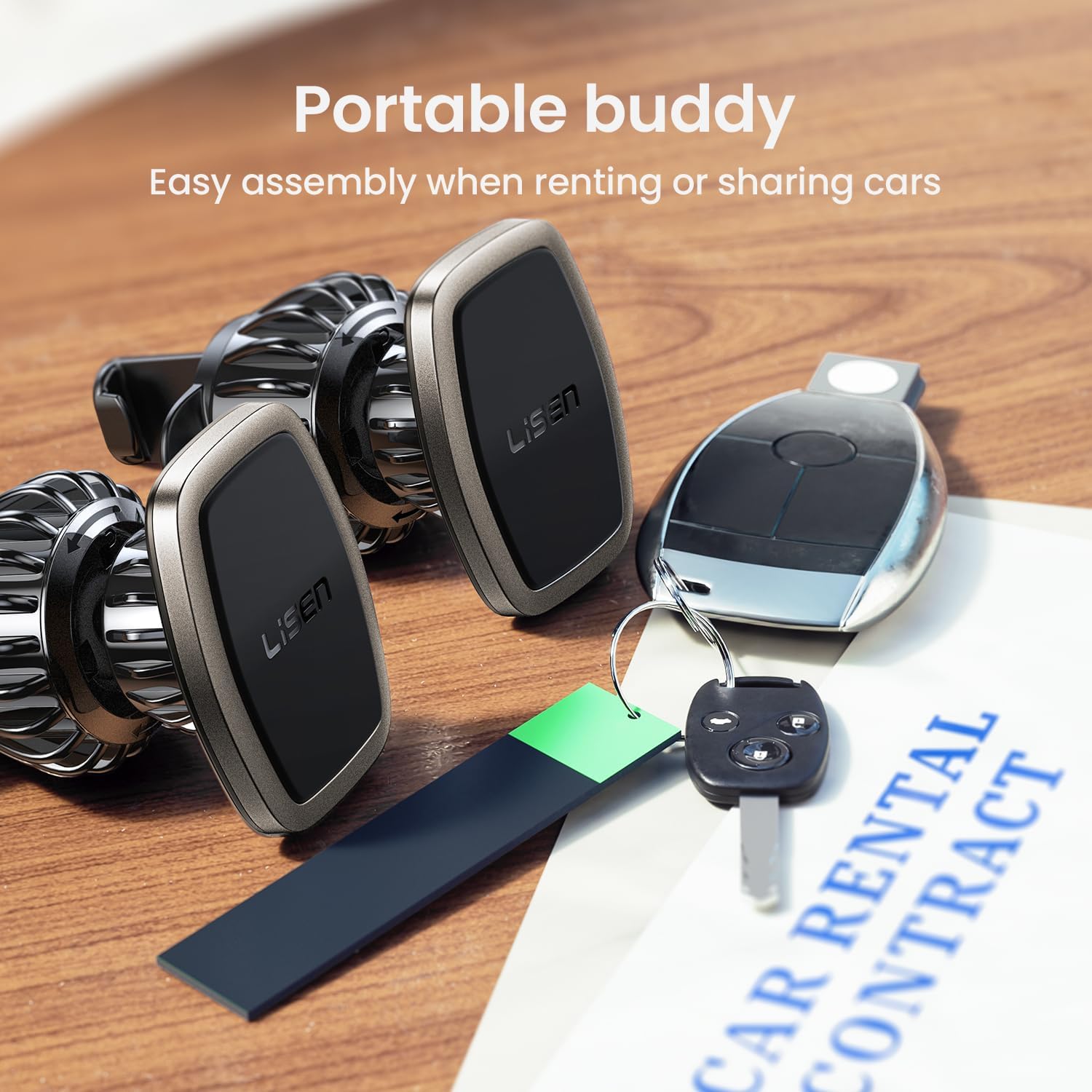 LISEN 2 Pack Magnetic Phone Holder for Your Car Mount 6 Military Magnets Car Phone Holder Mount Vent Cell Phone Holdeer Mount Vent Cell Phone Holder (20X Powerful: Gold)