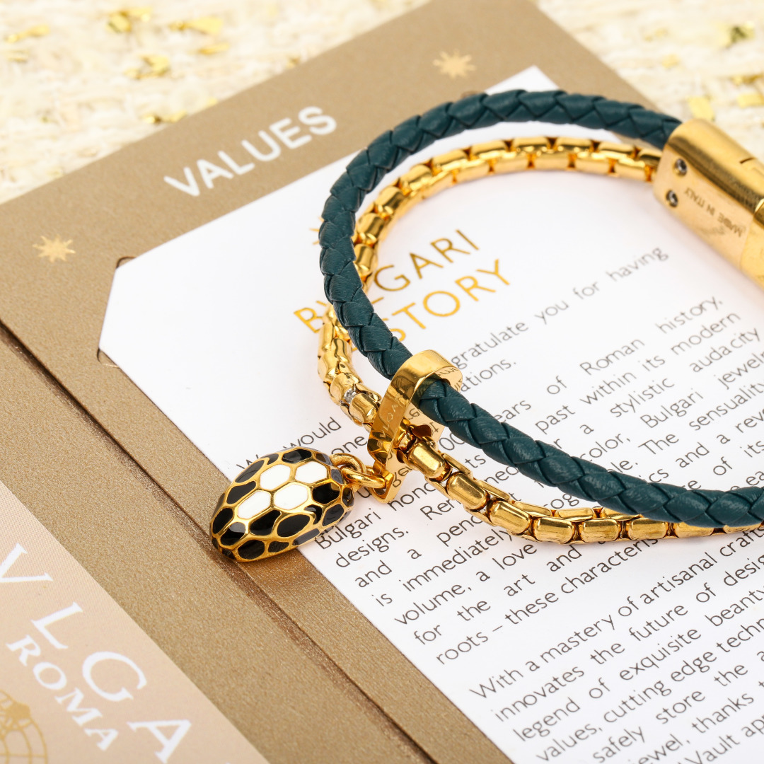 Bulgari new serpenti snake head double bracelet