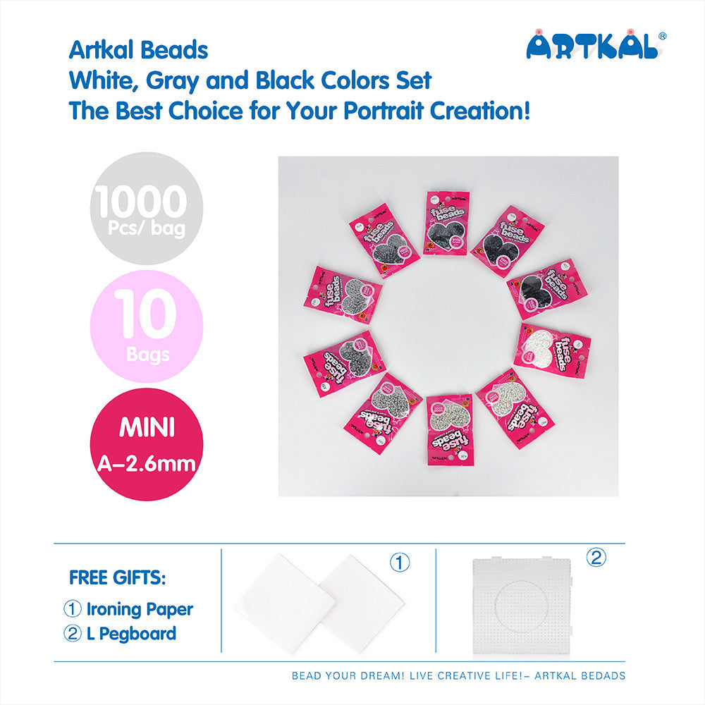 AB1000-GRAY Mini A-2.6mm SOTF Artkal beads 1000pcs/bag 10bags