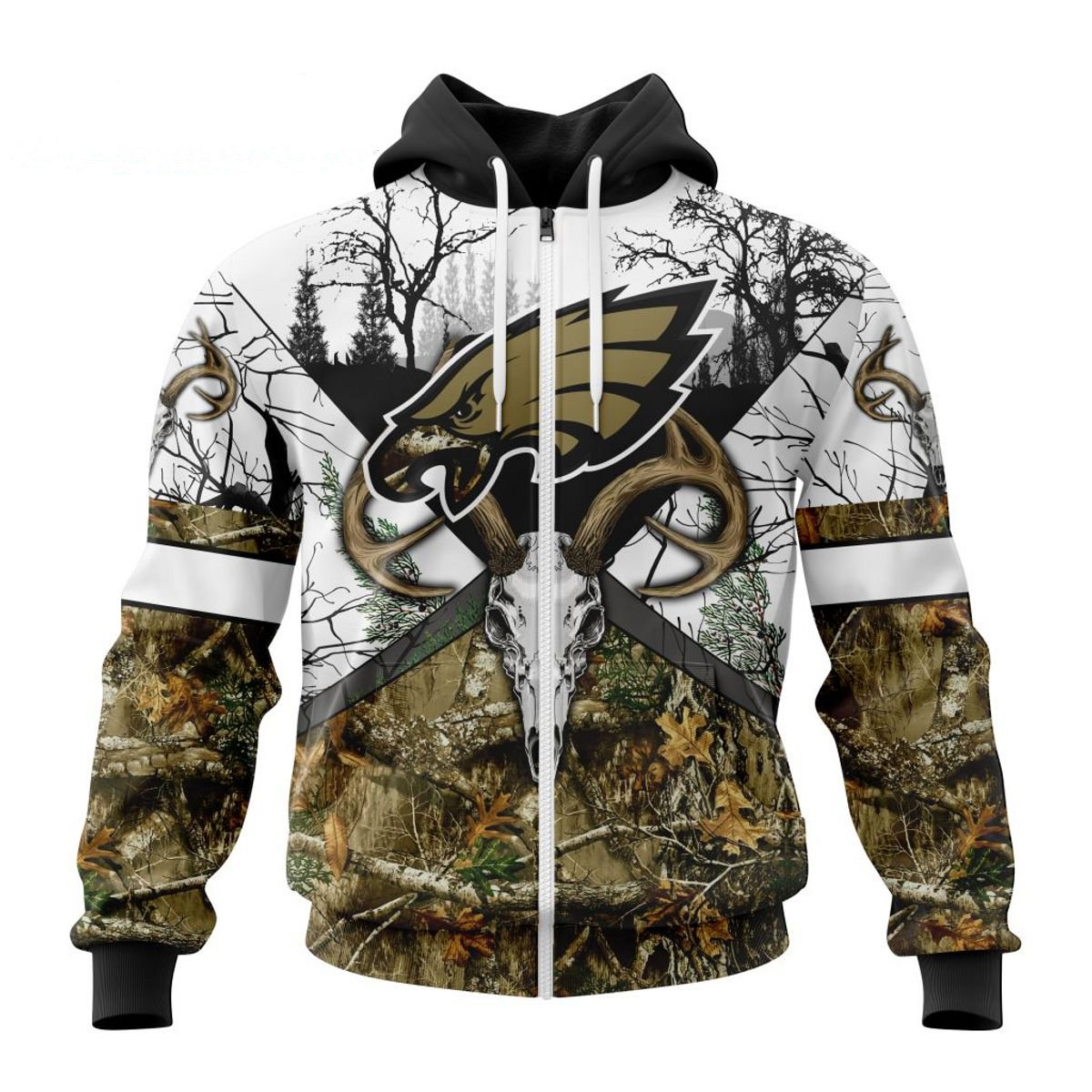 PHILADELPHIA EAGLES DEER SKULL AND FOREST 3D HOODIE