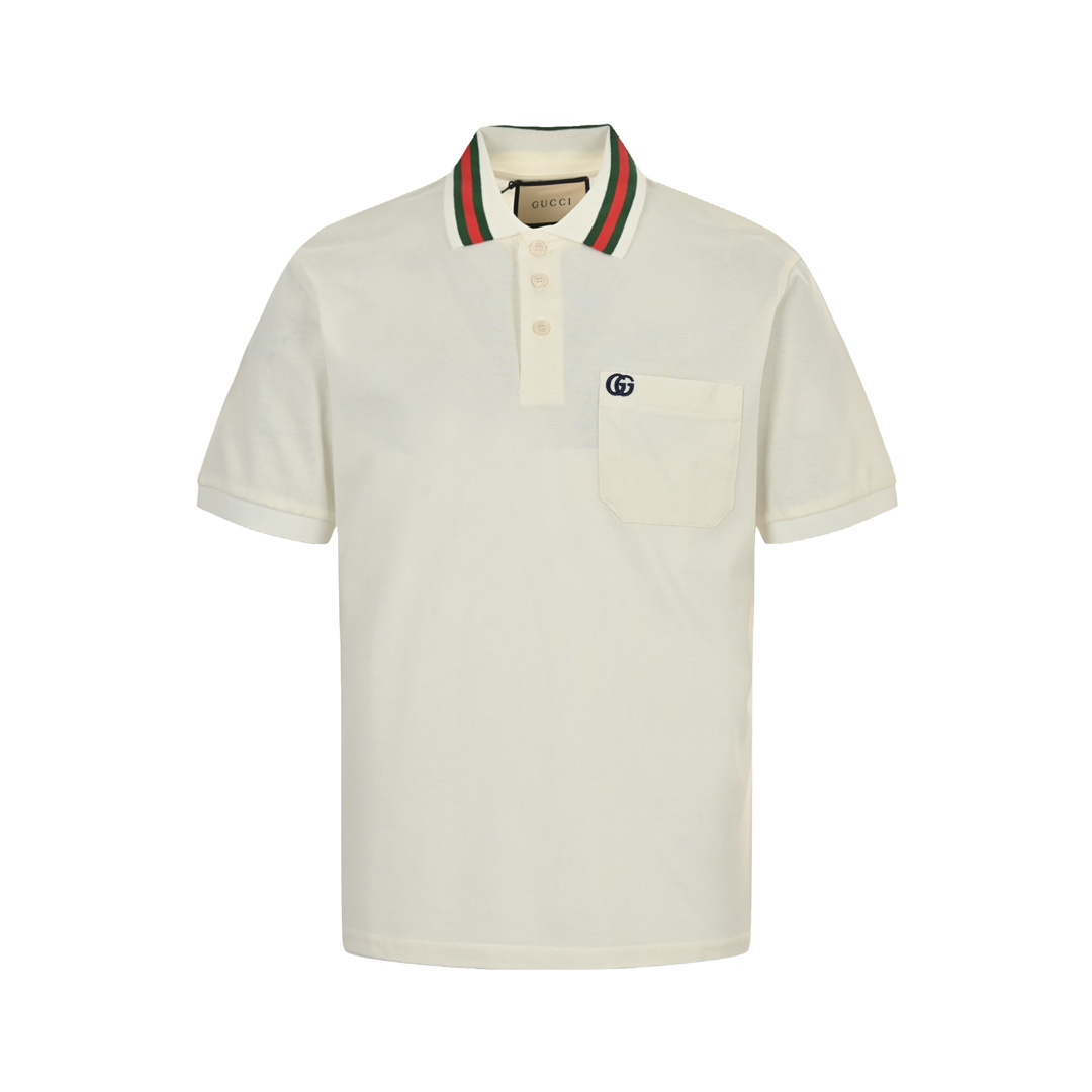 Gucci 24ss Pocket GG Embroidery Polo Short Sleeve