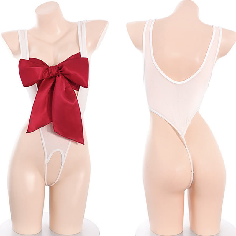 Cosplay Sailor Collar Hollow Out Bow Lingerie Set