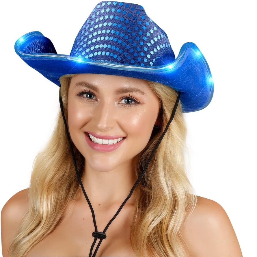 Windy City Novelties LED Light Up Sequin Cowboy Hat