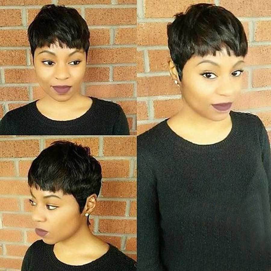 Luna 006 African American Super Short Straight Wig for Black Women