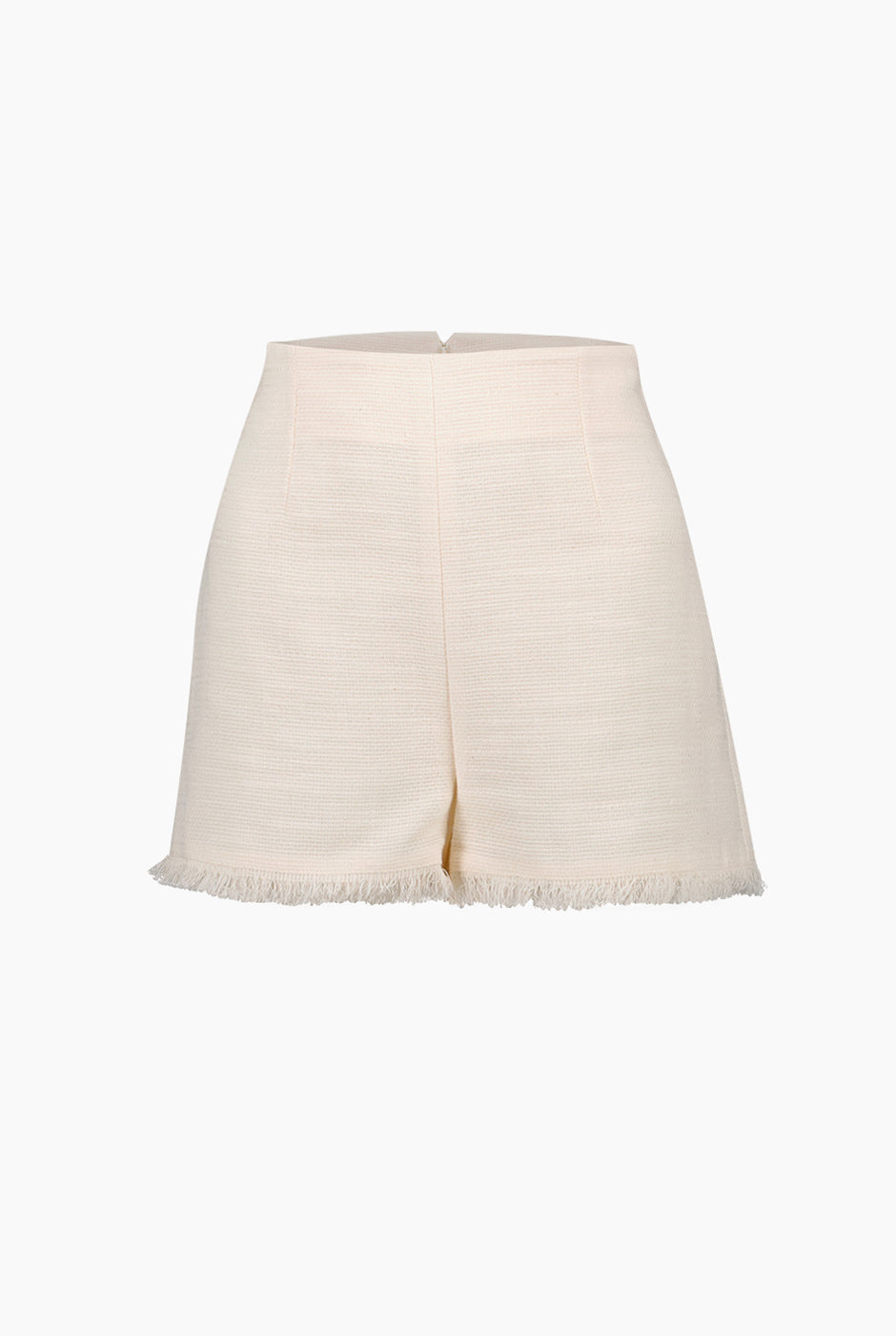 Short tejido con detalle deshilachado en pierna