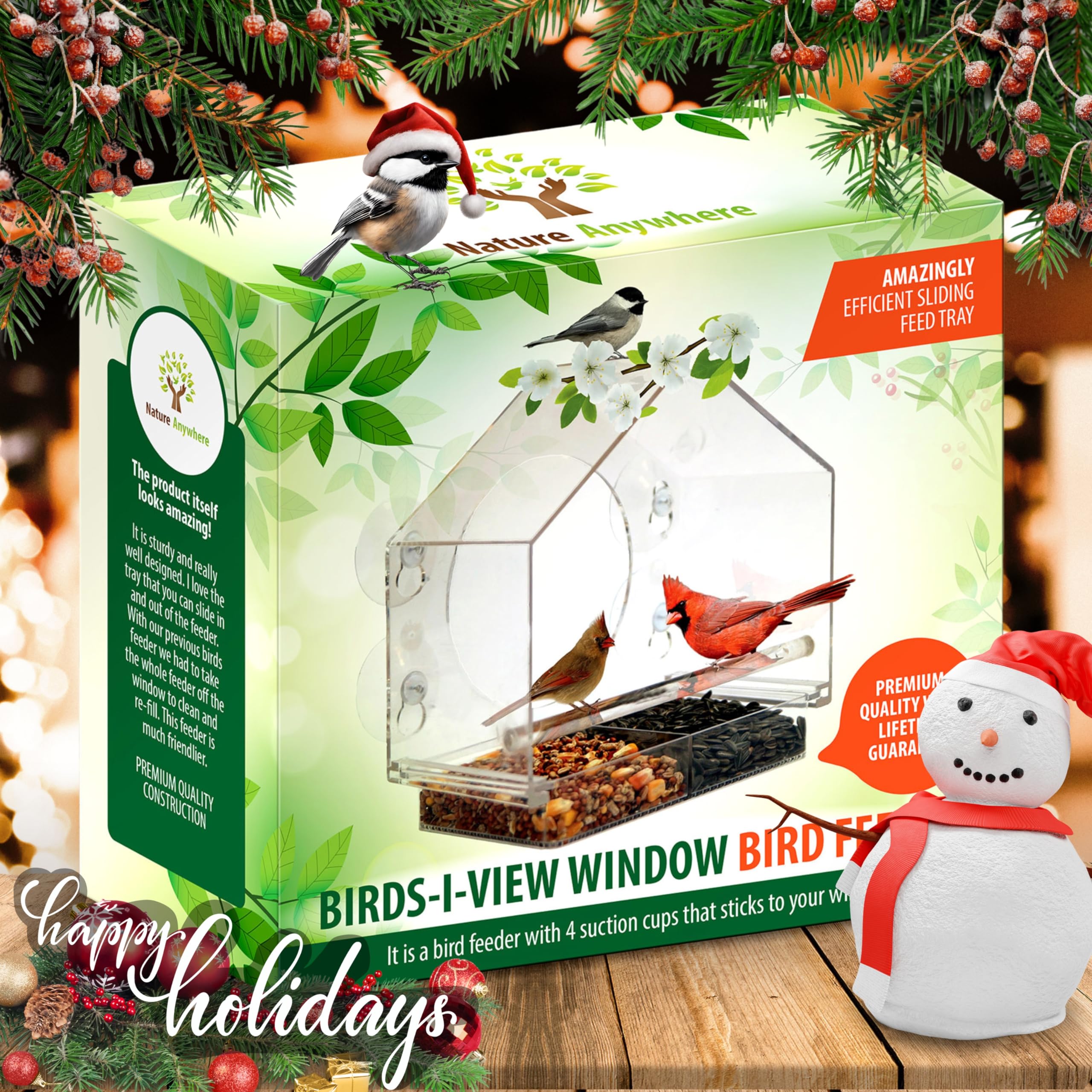 2024 New Year Promotion--Window Bird Feeders with Strong Suction Cups