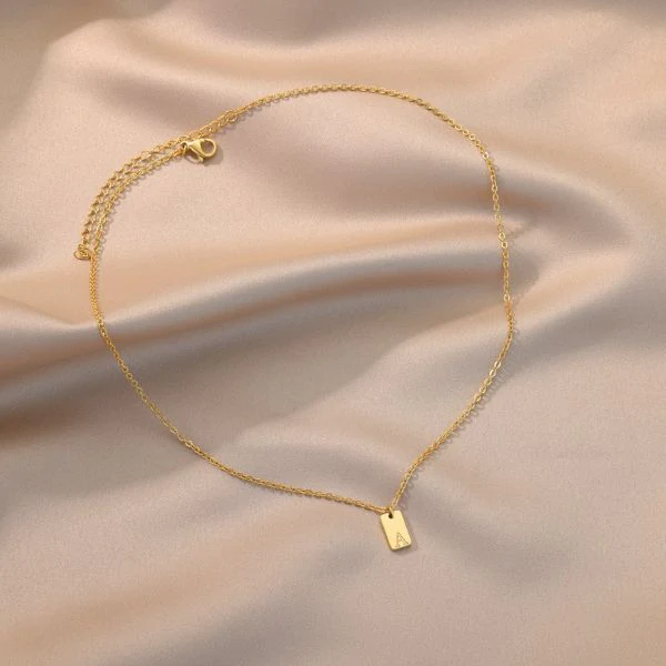 Personalized Tiny Square Initial Necklace