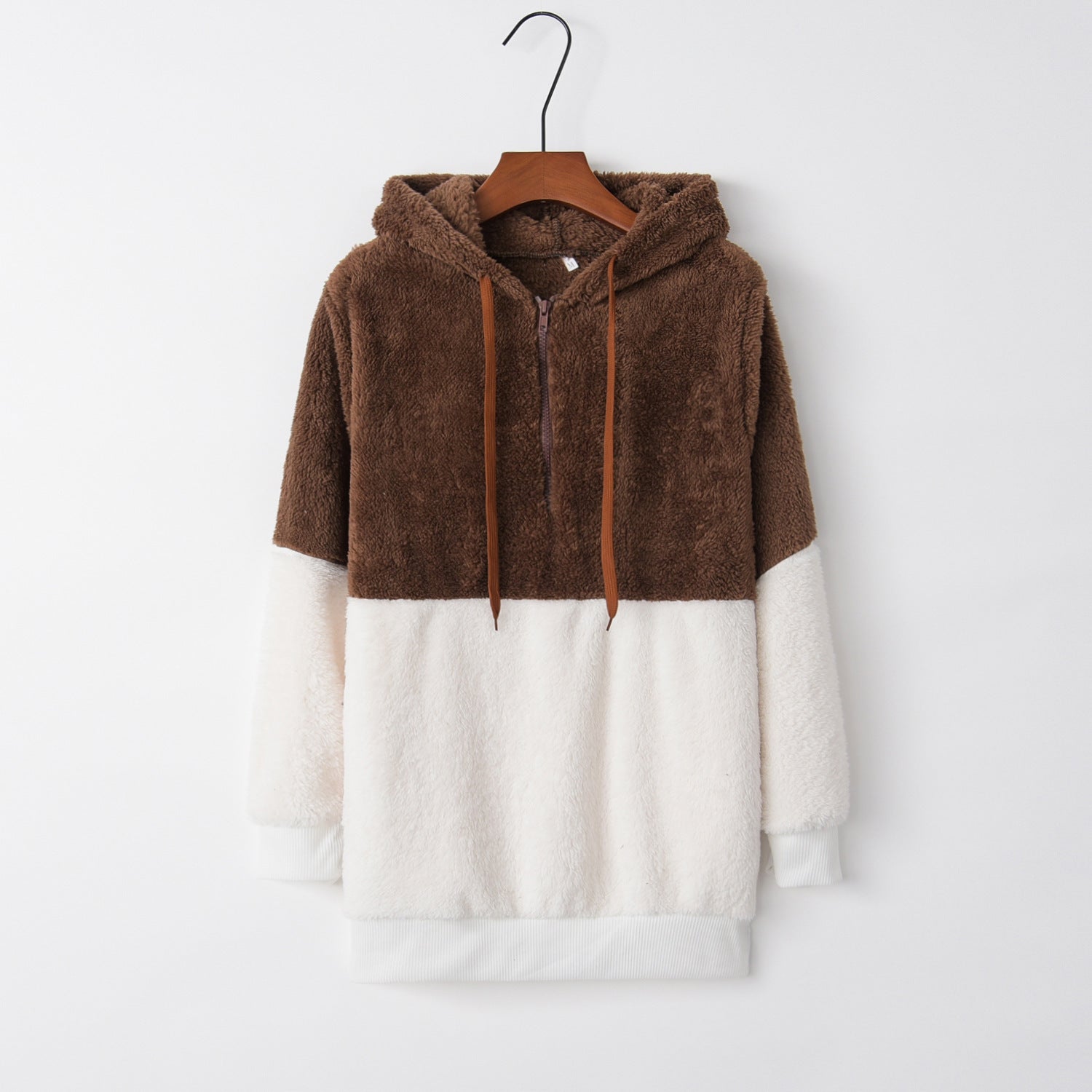 Solid Color Women's Long-Sleeved Hooded Sweater Coat