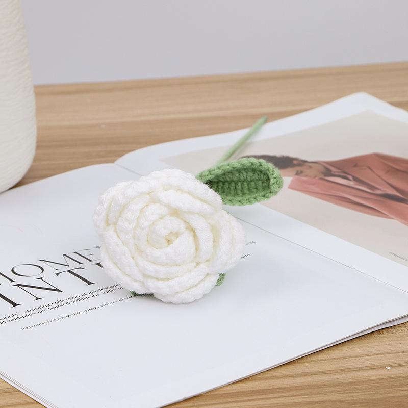 🔥Last Day 50% Off🔥Handmade Knitted Rose,Artficial rose faux flowers,Gift For Her,Present Accessories🌹