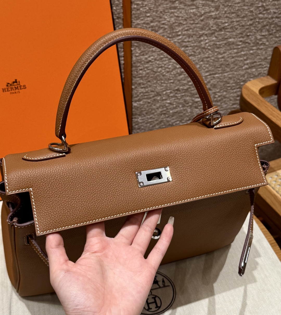 Hermes Birkin 37gold handbag (handmade to order)
