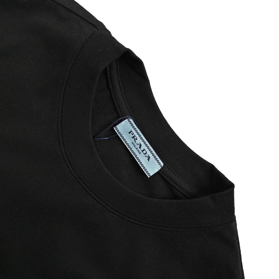 Prada 24ss pocket embroidered triangle logo short sleeve