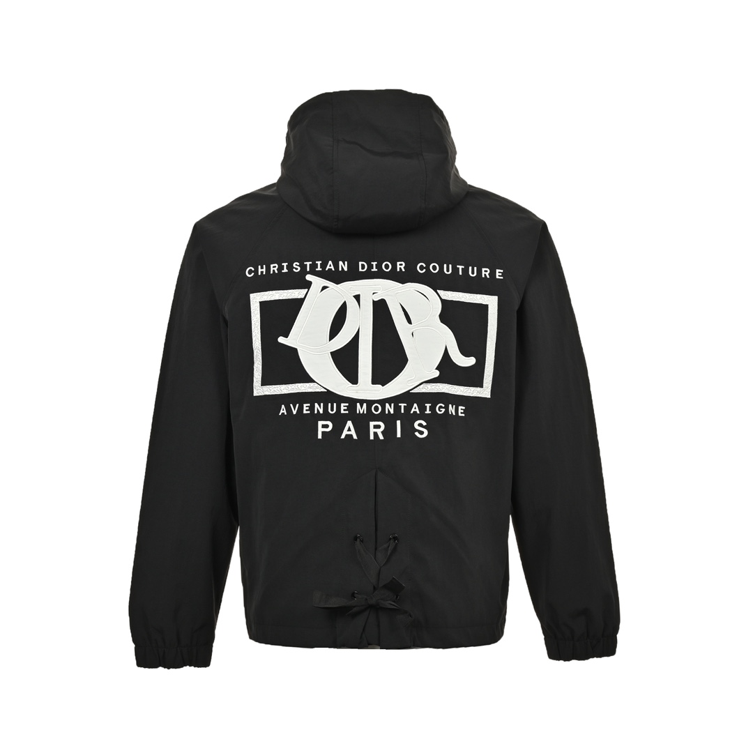 Dior 24Fw embroidered lettering hooded trench coat